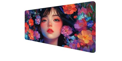 Tapis de souris gaming XXL à fleurs pour un espace de travail inspirant