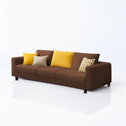 Image of Galib 3+2 Seater Sofa Set for Living Room (Brown Fabric) Premium Fabric Sofa Set