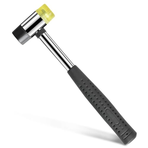 25mm Dual Head Nylon Rubber Hammer Jewelers Metal Mallet Multipurpose Doublesided & Lightweight Mallet Soft Hammer for Home Decoration Installation Hand Tool