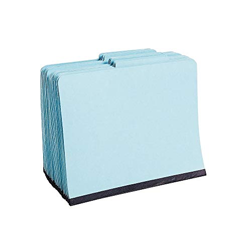 Dossiers classification bleu clair en pressboard avec 3 partitions lot de 20