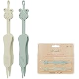 Broemba Baby Nasenreiniger & Ohrenreiniger inkl. Pinzette - 3-in-1 Alternative zu Nasensauger und Nasenbirne - Grün/Beige