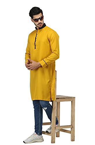 Image of Leriya Fashion Men's Slub Cotton pathan Suit Kurta