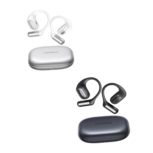 UGREEN FitBuds Bluetooth 6.0 ���C�����X �I�[�v���C���[�^�C���z���y 18mm�`�^�j�E�����h���C�o�[ / ���v28���ԍĐ� / 4�}�C�N�m�C�L�����Z�p / IPX5�h���z�i�V���o�[�{�u���b�N�Z�b�g�j