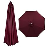 Grande copertura impermeabile di ricambio per ombrellone, 8 stecche, per spiaggia, giardino, piscina, esterni, 2,7 m, colore: rosso vino, 2,7 m
