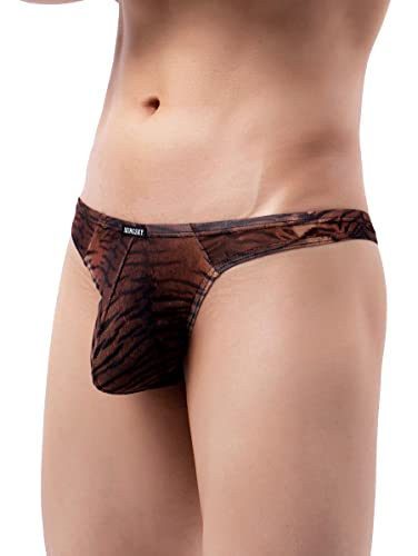 iKingsky Men's Tiger Stripes Thong Breathable T-back Underwear Low Rise Sporty Under Panties for Men3