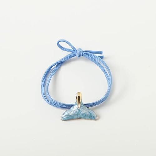 Summer Hair Tie Beach Ponytail Holder Shell Starfish Hair Rope Band Ocean Hair Rings Tie Bw19 (4 Pcs-Set) #TOP4