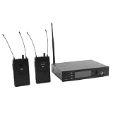 Generic IEM Wireless 2 in 1 con una Chiara qualità del Suono per Prestazioni dello Stadio, Ricevitore di Cinghia Portatile, velocità di Campionamento 48kHz (Spina europea)