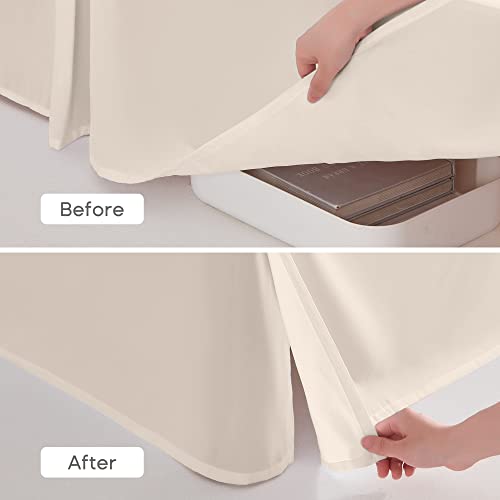 Sonive Premium Bed Skirt Solid With Pleated Dust Ruffle 15-Inch Drop Easy To Put In Shrink Free And Fade Resistant (Beige, Full) #TOP3
