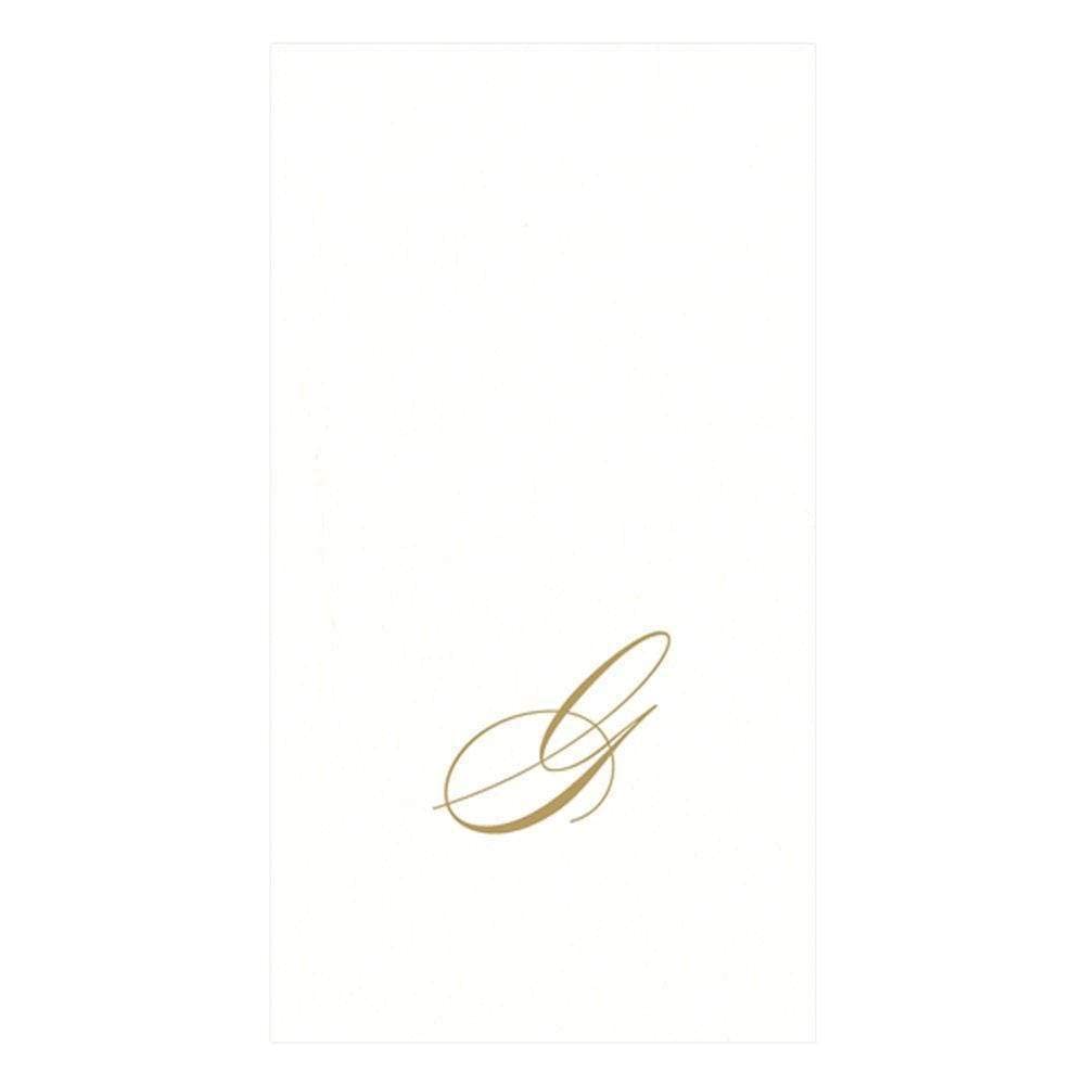 Caspari Monogram Initial G Guest Towels