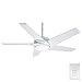 Casablanca 54 inch Indoor Ceiling Fan with LED Light and Remote Control - Standard Mount White Ceiling Fan, 5 Blades, For Bedroom, Living Room, or Kitchen, Quiet - Stealth 59165, Snow White
