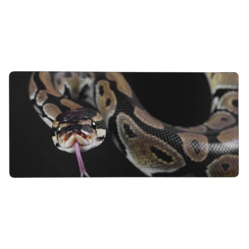 Tapis de souris grand format Serpent Python avec base caoutchouc stable