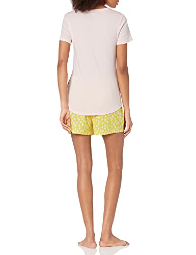 Image of Amazon Essentials Women's Poplin Short and Sleep Tee Pajama Set