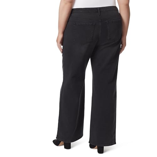 Jessica Simpson Women's Relaxed Wide Straight Leg High Rise Jean Plus3