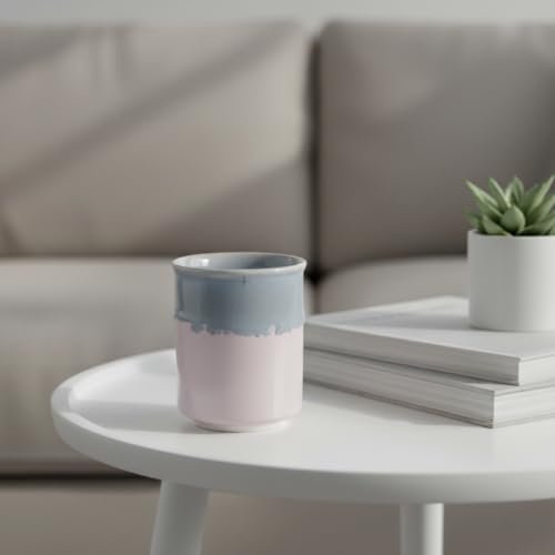 Image of SNS Handmade Ceramic Mini Tumbler Mug Set of 2 | Coffee, Tea, Iced Beverage & Juice Cup | Hot & Cold Drinkware | Aesthetic Designer Mug for Home, Office & Gifting (Blush Cloud)