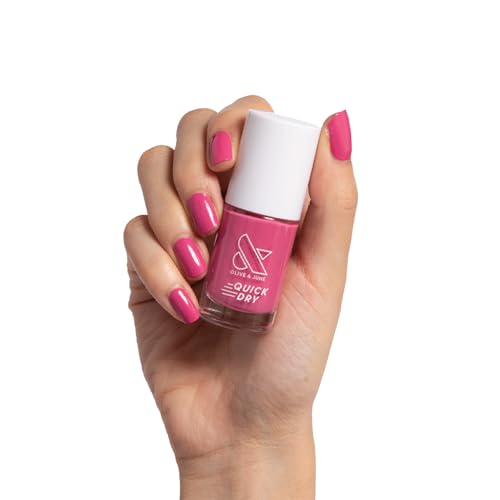 Olive & June Quick Dry Summer Nail Polish | Instant Fast-Drying Smudgeproof | 15-free Vegan Cruelty-Free | Lasts up to 5 Days | Salon-Quality Manicure Pedicure at Home | Prom Magenta Pink