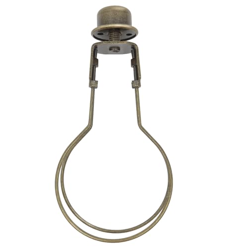MA&J Bulb Clip Adapter, Clip on LampShade Adapter Includes Finial and bulb clips,Spring Clip for Light Bulb(1Pack,Antique Brass)