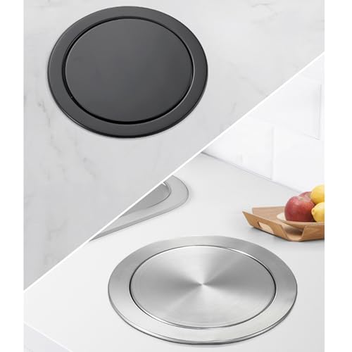 Caneca de basura empotrada para cocina con tapa negra miniatura 7
