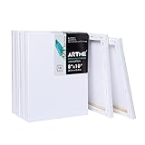 ARTME Stretched Canvas 8x10 Inch Pack of 10, 8oz Primed Acid-Free 100% Cotton, White Blank Canvases Perfect for Acrylic, Oil, and Other Painting Media, Ideal Painting Canvas for Artists and Students