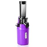 Ventray Ginnie Mini Cold Press Juicer, Small Slow Masticating Juicer with High Juice Yield for Vegetables Fruits, Easy to Clean, Space-Saving, Fit for Personal/Travel/Picnic/Office - Purple