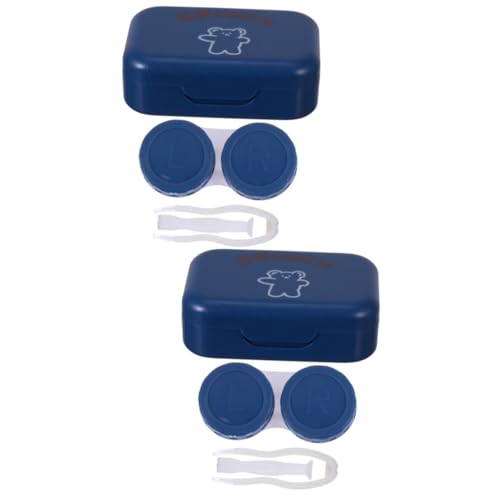 2 Set Da 4 Pezzi Elegante Custodia Per Lenti A Contatto Robusta Per A Con Specchio Per Viaggi E Uso Quotidiano