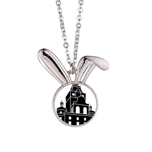 Collier lapin pendentif animal ras de cou chaîne fine argentée tendance