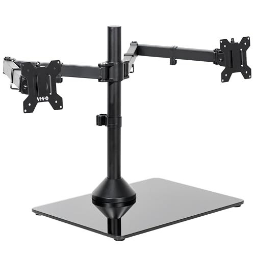 VIVO V038FG Ultrawide Stand with two large monitors