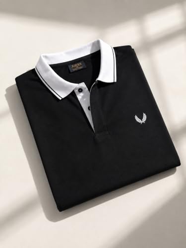 Image of Mens Pique Polo T-Shirt | Cotton Rich, Smart Fit Polo with Embroidered Logo | Casual & Sports Wear | Polo T-Shirt for Men
