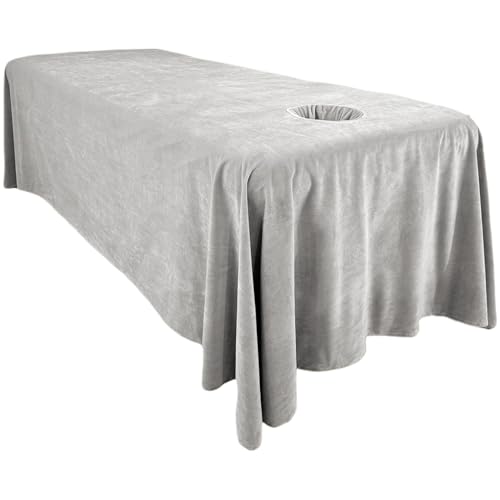 Funda para cama de masaje con orificio lavable en terciopelo de leche para camillas de 75x31