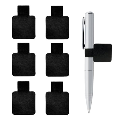 Frdelma Portalápices Autoadhesivo,6 Piezas Pen Loop Soporte para bolígrafo de cuero negro...