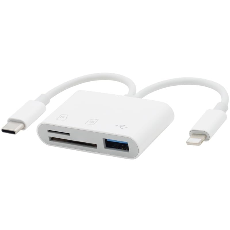 Aieloar Lector de Tarjetas SD para iPhone y iPad, 3-en-2 Adaptador para SD/MicroSD, Compatible con...