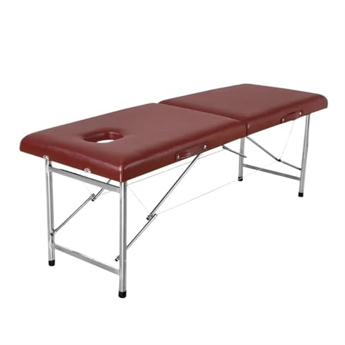 Portable Massage Bed,Portable Massage Bed Foldable Massage Beds Professional Beautician Stretcher Beauty Table Economic Portable Cosmetology Couch Clinic Folding(180X60CM Brown) - Image 6