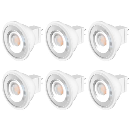Noobibaba MR11 LED Lampe MR11 GU4 LED 12V Warmweiß 3W 38 Grad Nicht-Dimmbar 25W Halogen Glühlampe Ersetzt 6er Pack
