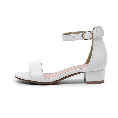 Image of Amoji Girls High Heels Kid Ankle Strap Dress Shoes Wedding Party for Little Kid Big Kid 412