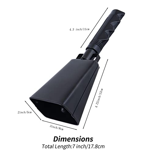 Steel Cowbell With Handle 7 Inch Noise Makers Cheering Bell Cow Bells For Football Sporting Events Classroom Wedding School Alarm Percussion Musical Instrument Cheerleading Hand Flower, Yx-Cb01 #TOP1