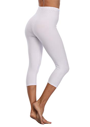 Image of VOGUEMAX Women's Capri Leggings High Waist Soft Cropped Leggings Tights 3 /4 Length Leggings