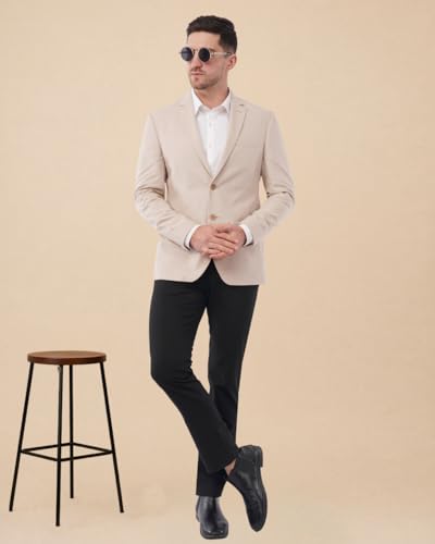 Image of SaintX Men's Premium Summer Blazer | Linen Cotton Blended Breathable Fabric | Fully Lined | Comfortable Slim Fit | Crafted for The Modern Gentleman | Casual & Formal Wear (JK08)