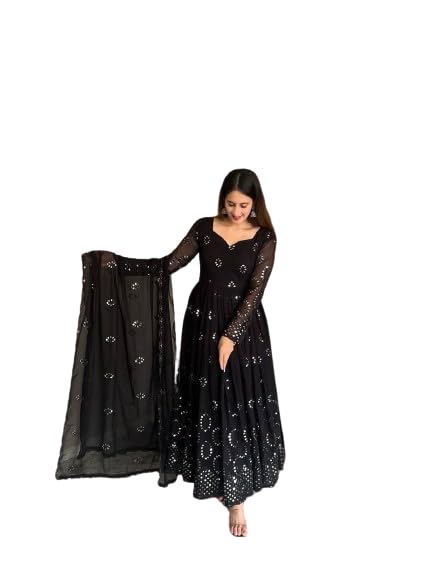 OM Creation Fashion Wedding Special Designer Women Gown, Eid Special Heavy Embrodary Gown with Duppata Set, etc-image-33