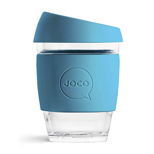 JOCO Cup 12oz - Eco-innovative Borosilicate Glass Reusable Classic Cup - (Blue)
