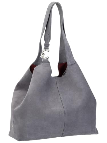 COCCINELLE Cuero bolso de hombro C-Easy Suede Handbag Stove/Stove gris azulado