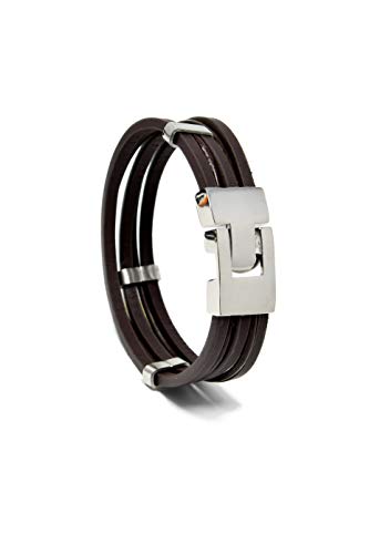 Bracciale da Uomo in Pelle Marrone - Fatto a Mano
