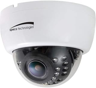 Speco Technologies HLED33DTW 2 MP HD-TVI Indoor IR Dome Camera, 2.8-12mm Lens, White Housing.