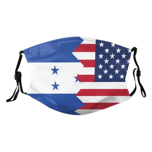 Half USA Half Honduras Flag Adult Dust Mask Adjustable Dust Face with 2 Filter