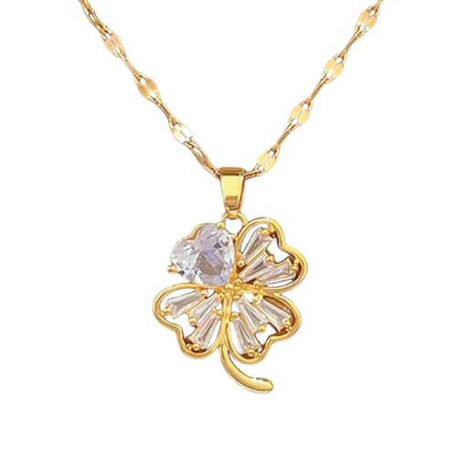 TUHYNTJTS Fashion Flowers Necklace For Women Trendy Pendant Jewelry Stainless Steel Clavicle Link Chain Personality Birthday Gift VHM4893