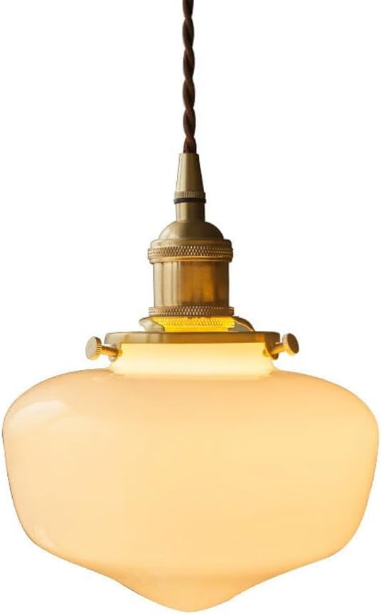 Lámpara colgante E27 de latón escandinavo y cristal artesanal para techos interiores