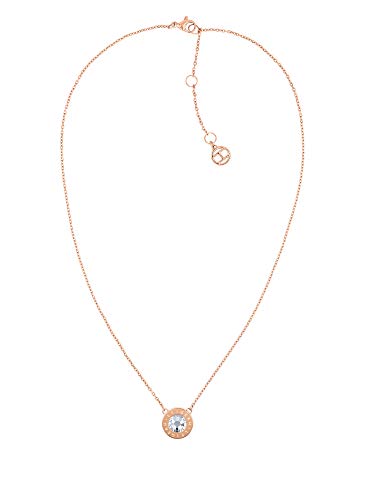 Tommy Hilfiger Jewelry Halskette mit Anhänger für Damen aus Edelstahl verziert mit einem Kristall - Erhältlich aus Rotgold oder Silber