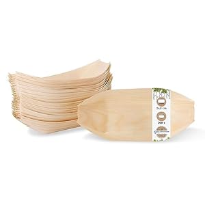 BIOZOYG 200 Stück Snackschalen Holz 24,5 cm