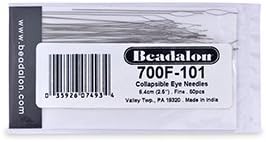 Collapsible Eye Needles, 2.5 in (6.4 cm) Fine 50pc