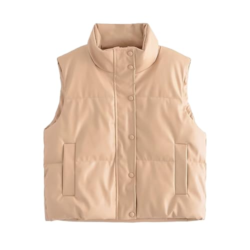 Gilet court décontracté en cuir contre le vent froid avec sa coupe sans manches