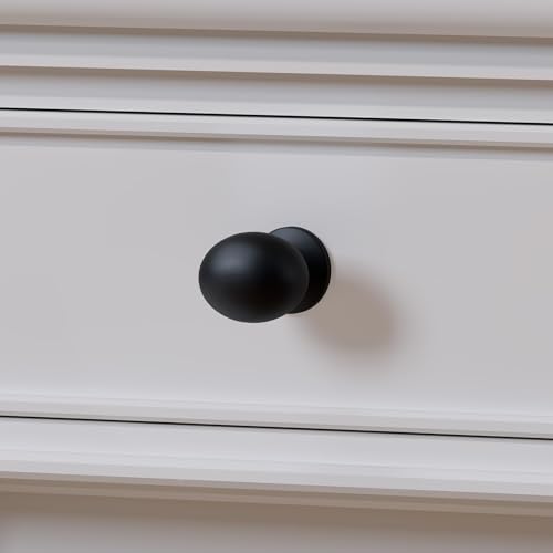 homdiy 20 Pack Solid Cabinet Knobs Oval Black Drawer Knobs 1-5/16 inch Kitchen Cabinet Handles for Cupboard Dresser by homdiy - Used condition - Image 3