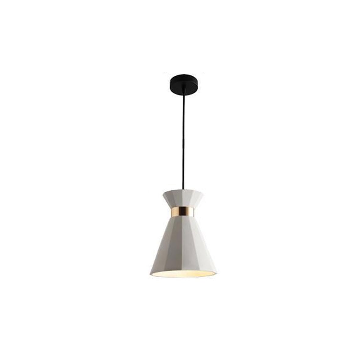 Luminaire suspendu gris en pierre véritable au style milieu du siècle